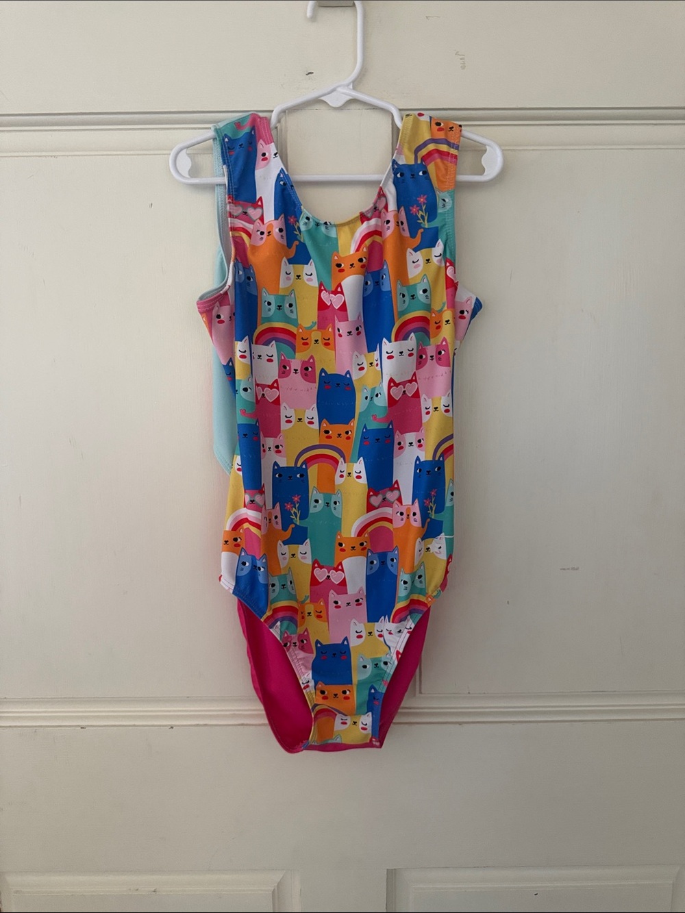 Destira Kids Rainbow Cat Print Gymnastics leotard - Multicolor
